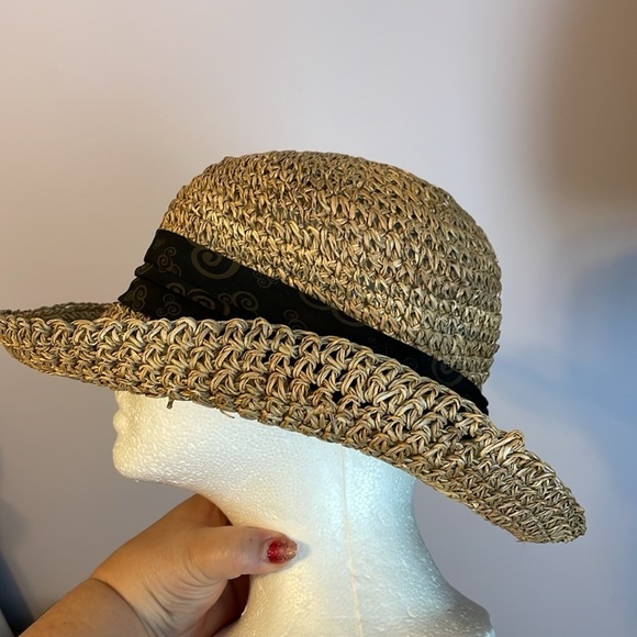Walt Disney World Straw Hat Adult size with Mickey Head fabric band around hat main image 8
